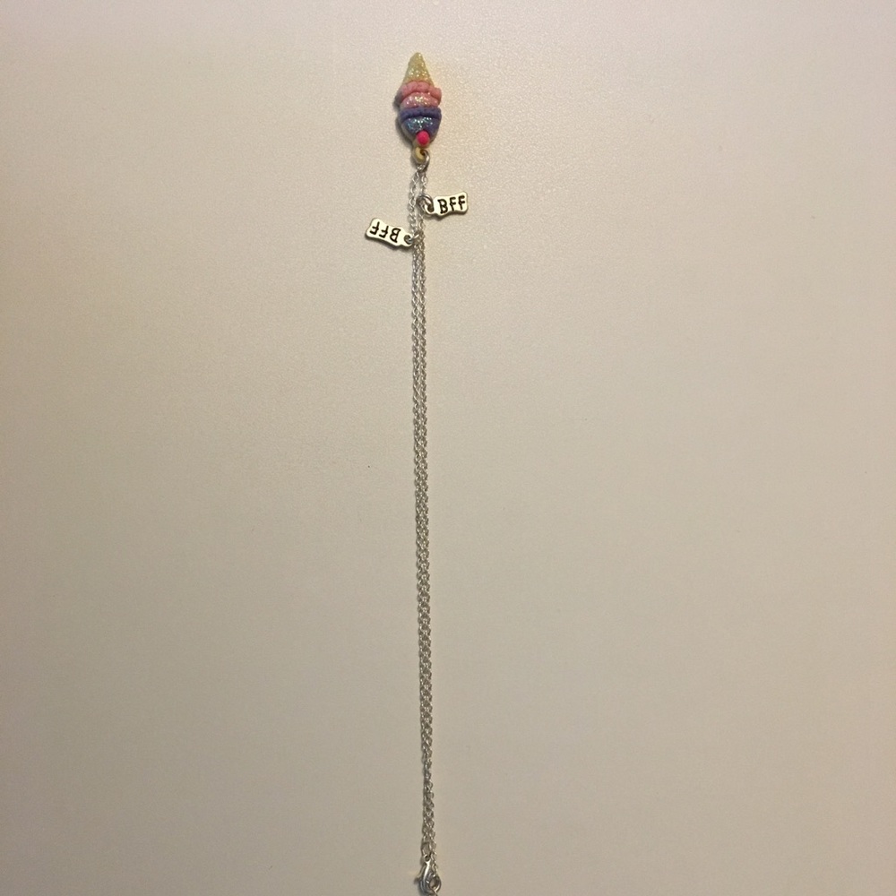 Ice cream necklace with two BFF charms.